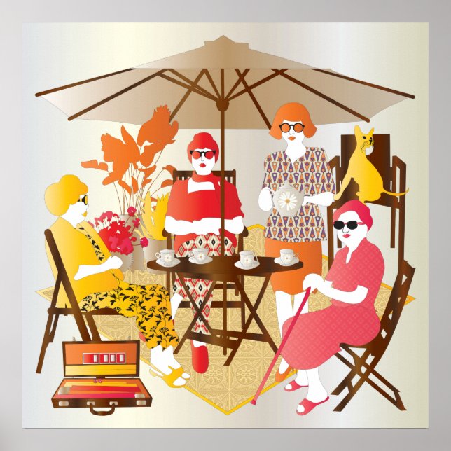 Póster Mah Jongg Tea Fiesta (Frente)