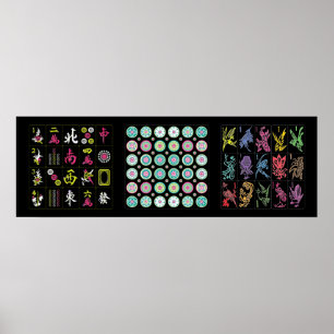 Póster Mah Jongg Tiles Poster