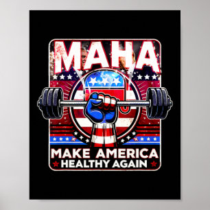 Póster Maha Hagan que Estados Unidos vuelva a ser saludab