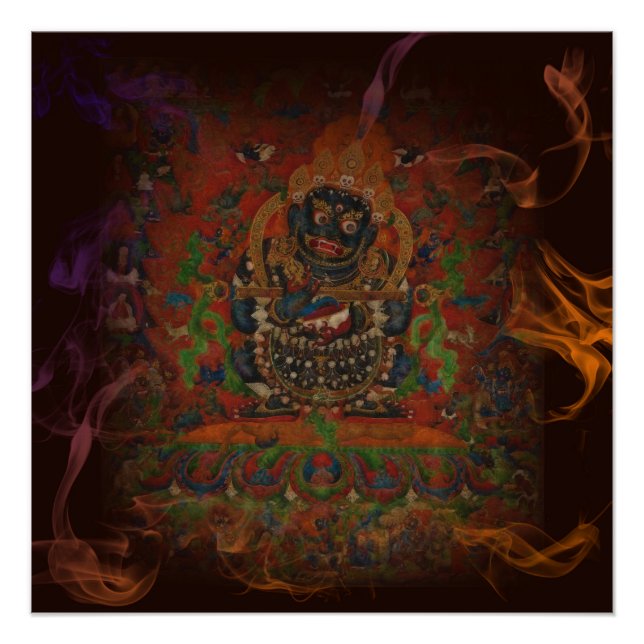 Póster Mahakala del budismo tibetano (Anverso)