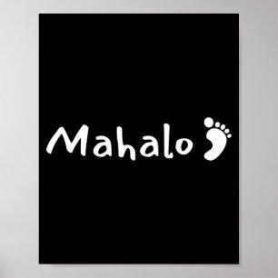 Póster Mahalo w_huella - hawaiano gracias - hawaii