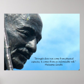 Póster Mahatma Gandhi - Cita de fuerza