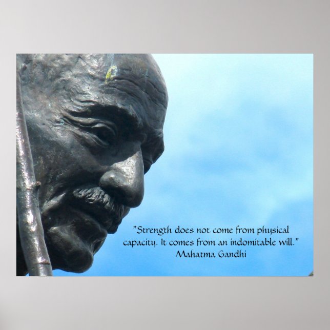 Póster Mahatma Gandhi - Cita de fuerza (Frente)