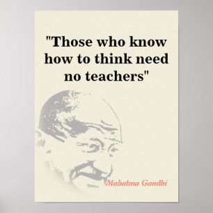 Póster Mahatma Gandhi Cita Sobre Pensar