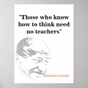 Póster Mahatma Gandhi Cita Sobre Pensar