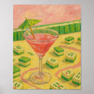 Póster Mahjong Chic Pintura Cóctel