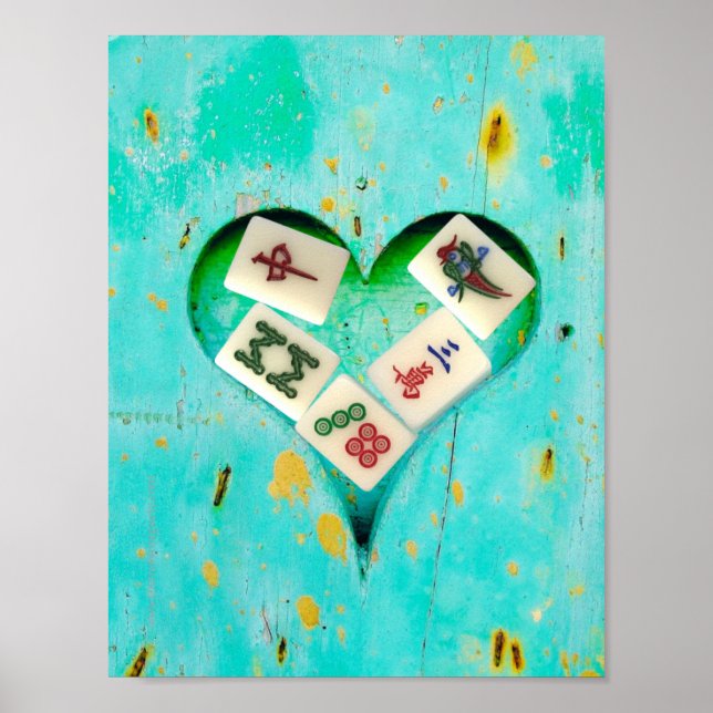 Póster Mahjong llena mi poster del corazón (Frente)