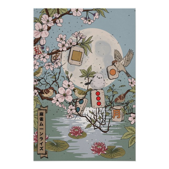 Póster Mahjong Salida de la Luna (Anverso)