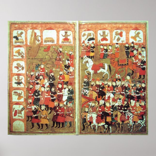 Póster Mahoma destruye iconos en la Kaaba (Frente)