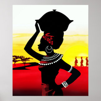 Póster Maiden africana en la Savannah