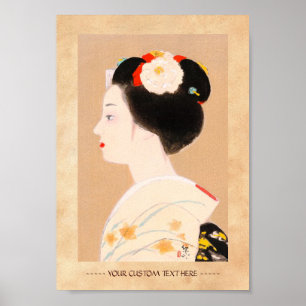 Póster Maiko, chica japonesa en kimono, dama geisha