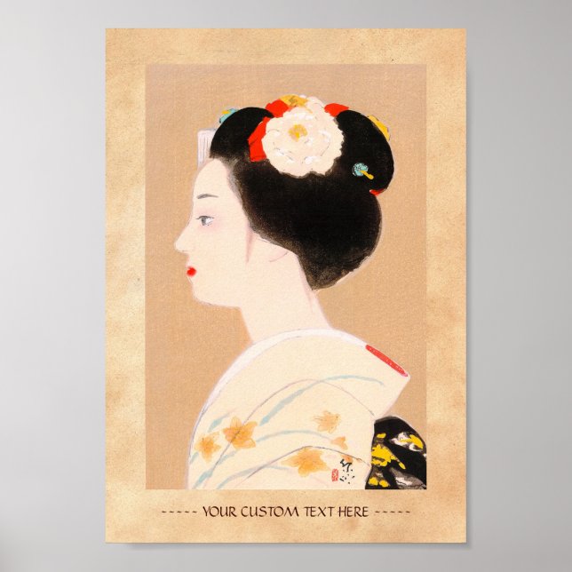 Póster Maiko, chica japonesa en kimono, dama geisha (Frente)