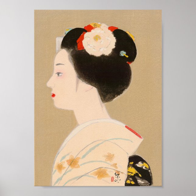 Póster Maiko Japanese girl in kimono lady woman geisha (Frente)