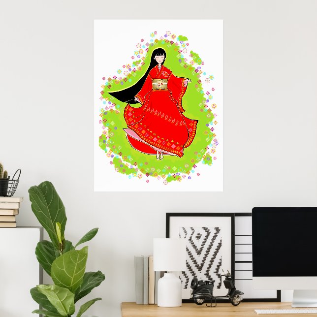 Póster Maiko japonés (Oficina en casa)