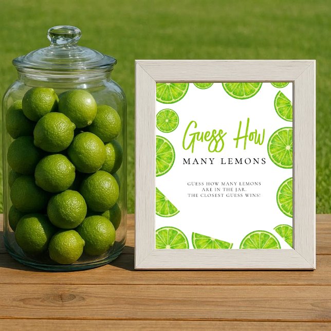 Póster Main Squeeze Bridal Shower How many Lemons Sign (Subido por el creador)