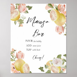 Póster Main Squeeze | Cítrico | Floral Rosa Mimosa Bar
