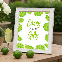 Póster Main Squeeze Lime Bridal Shower Cards & Gifts Sign