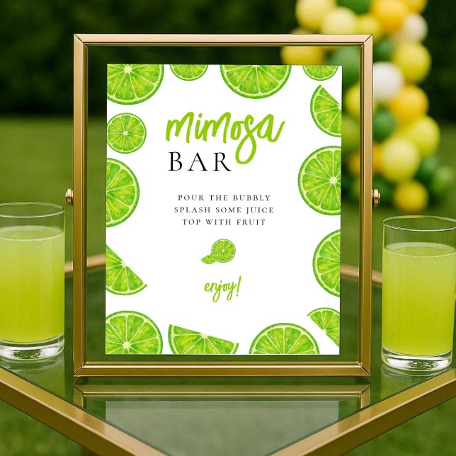Póster Main Squeeze Lime Bridal Shower Mimosa Bar Sign (Subido por el creador)