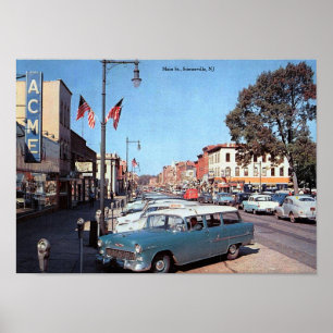 Póster Main St., Somerville, New Jersey Vintage
