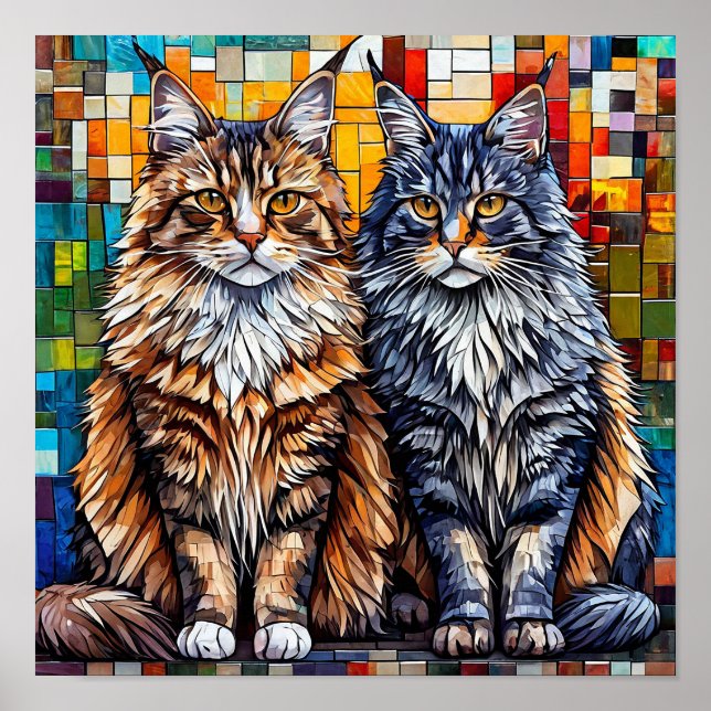 Póster Maine Coon Cats (Frente)