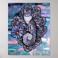 Maine Coon Diluir Calico Cat Purple