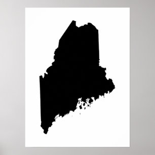 Póster Maine en Blanco y Negro