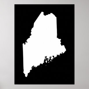 Póster Maine en Blanco y Negro