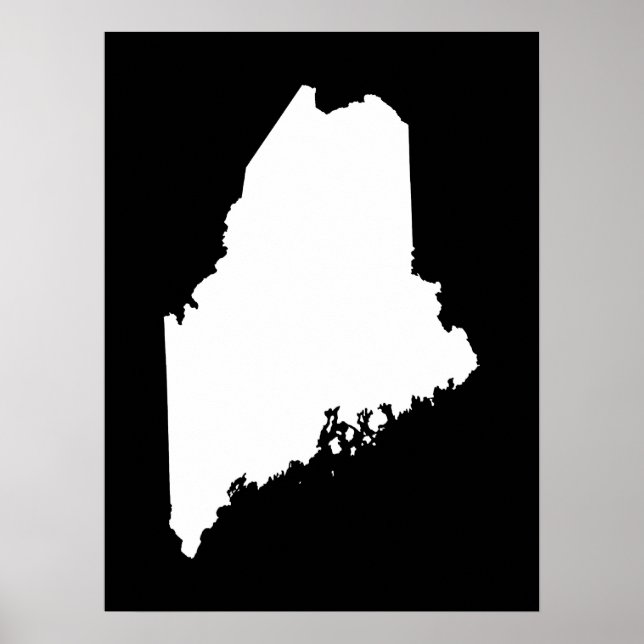 Póster Maine en blanco y negro (Frente)