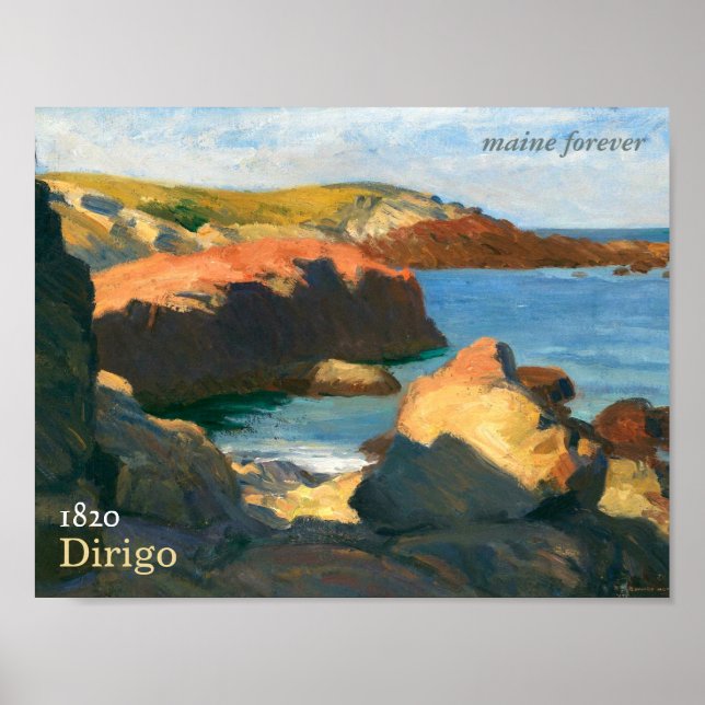 Póster Maine Forever Bicentennial Stamp Art (Frente)