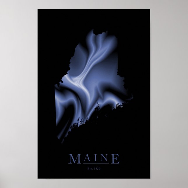 Póster Maine Modern Map Poster (Frente)