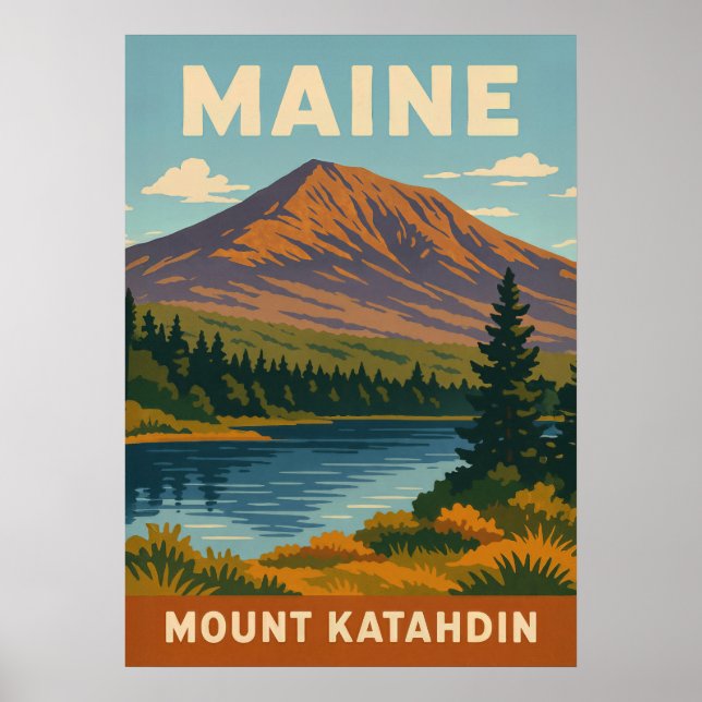 Póster Maine Mount Katahdin V01 (Frente)