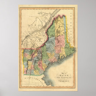 Póster Maine, New Hampshire, Vermont
