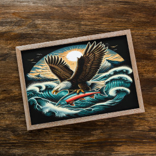 Póster Majestad de águilas calvas en vuelo