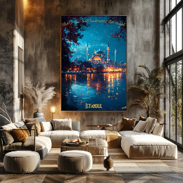 Póster Majestad de Estambul bajo la luz de la luna - Ciel