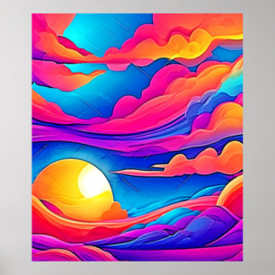 Póster Majestad de una puesta de sol
