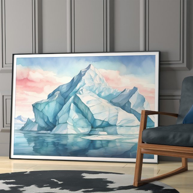 Póster Majestad del Ártico, Vivid Watercolor Iceberg (Subido por el creador)