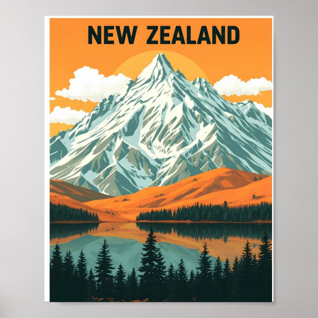 Póster Majestad del Sol de Nueva Zelanda (Frente)