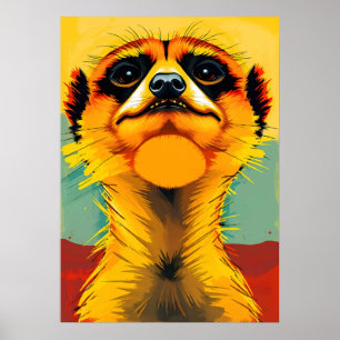 Póster Majestad del Suricata – Guardián Pop Art de Safari