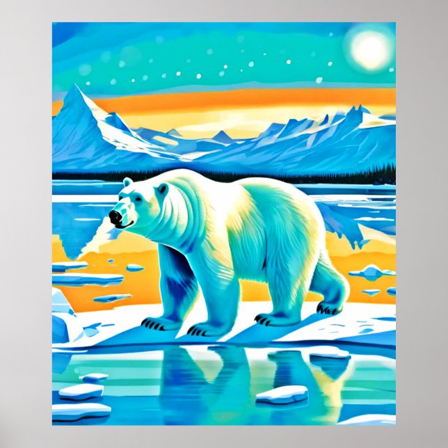 Póster Majestad Polar: Paisaje Ártico (Frente)