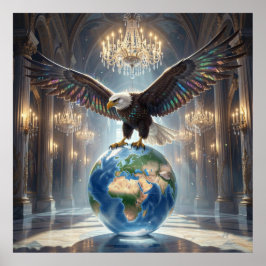 Póster Majestad sobre el globo de vidrio