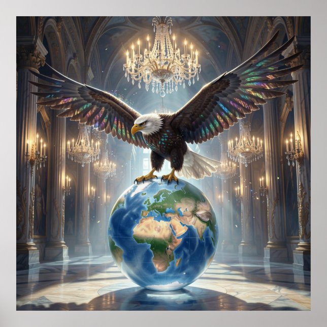 Póster Majestad sobre el globo de vidrio (Frente)
