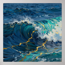 Póster Majestad Teal Profundo