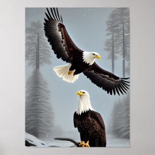 Póster Majestic Bald Eagle Art