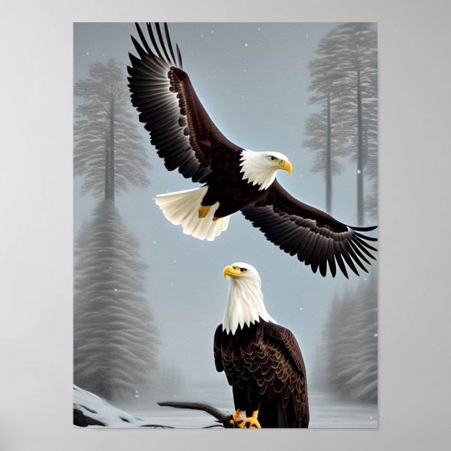 Póster Majestic Bald Eagle Art (Frente)