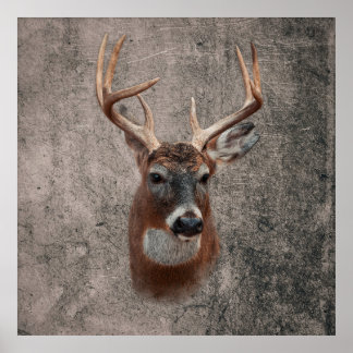 Póster Majestic Deer Against Rustic Background