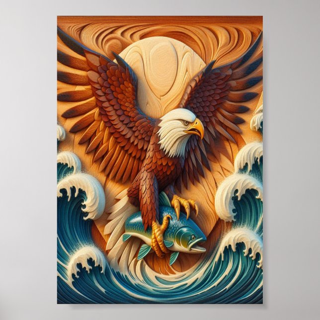 Póster Majestic Eagle Clube un pescado 7x5 (Frente)