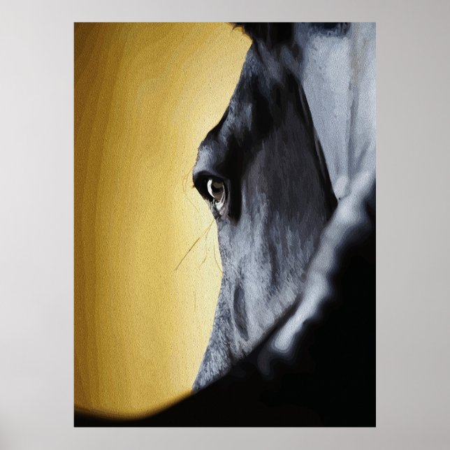 Póster Majestic Horse Eye Close-Up Art (Frente)