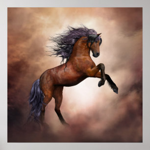Póster Majestic Horse Stallion Photo Nature Wall Poster