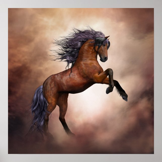 Póster Majestic Horse Stallion Photo Nature Wall Poster (Frente)