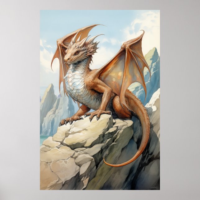 Póster Majestic Knucker Dragon Lounging Poster (Frente)